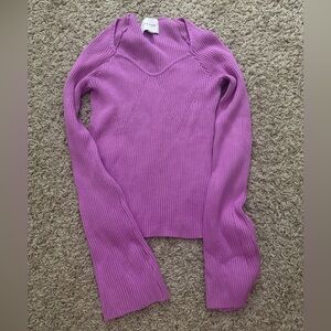 Pink Rose Women's Ribbed Cowl Neck Sweater - Lavender